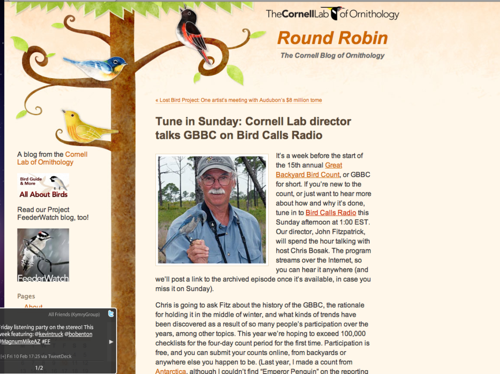 Cornell Lab director talks GBBC on BirdCallsRadio – Round Robin. John Fitzpatrick with a Florida Scrub-Jay @Molly Fitpatrick All Rights Reserved